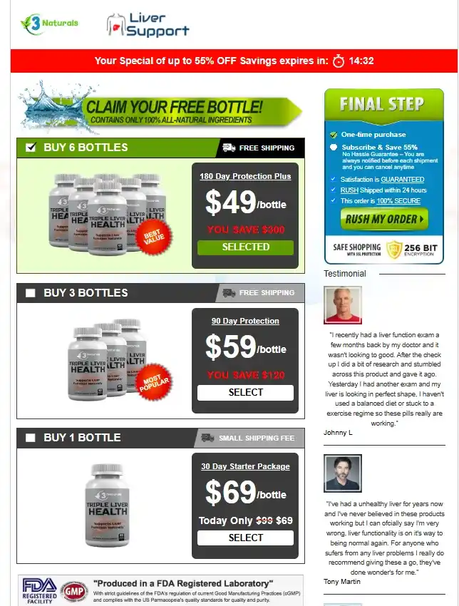Triple Liver Health Order Page